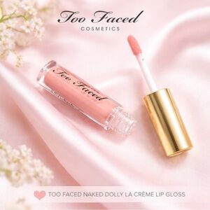 Too Faced Naked Dolly Lip Gloss Peachy Pink Shine Travel Size